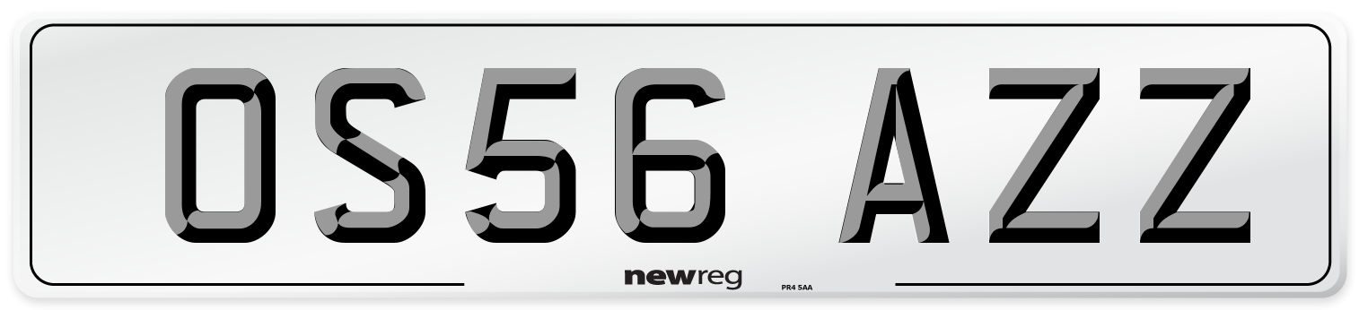 OS56 AZZ Number Plate from New Reg